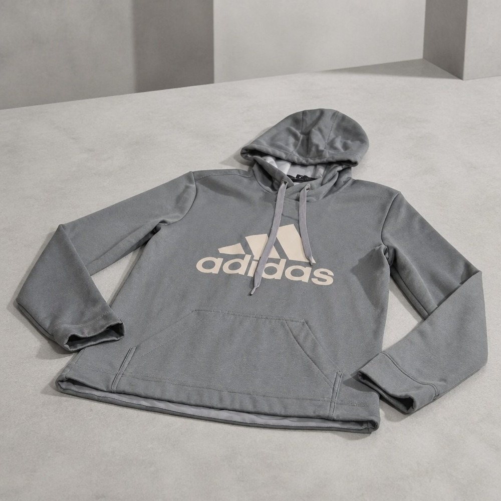 Adidas Heather Gray PERFORMANCE Hoodie MEDIUM